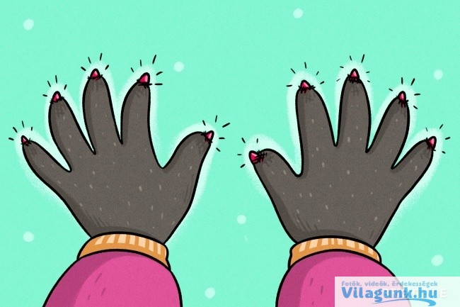 12 38 14 illusztráció ami bemutatja, milyen nehéz a lányok élete télen.
