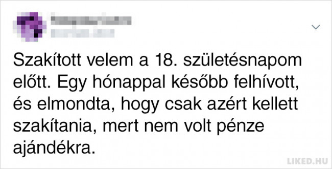 7 Nők, akik közzétették exbarátaik legkülönösebb húzásait