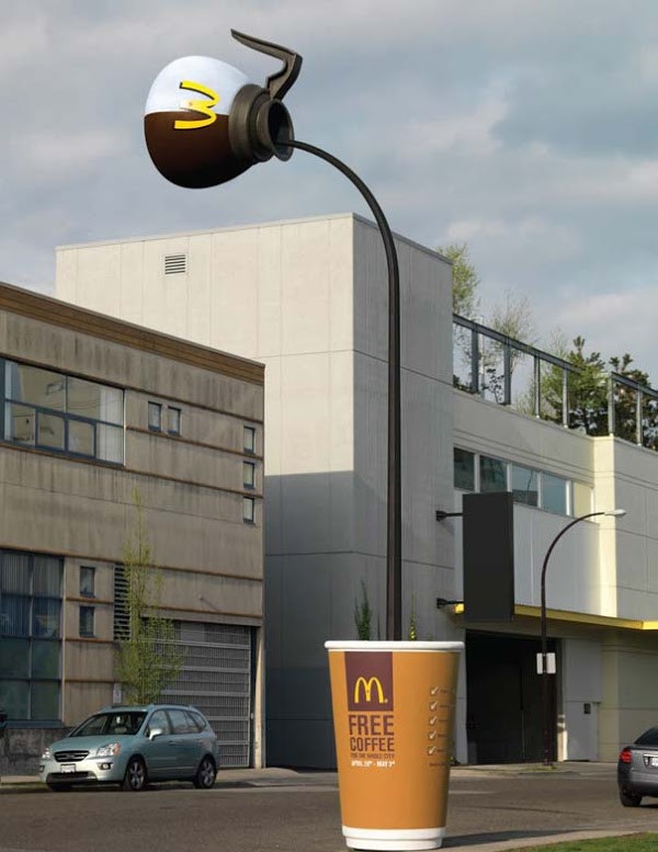 Creative Ads from McDonalds coffee lamppost 1