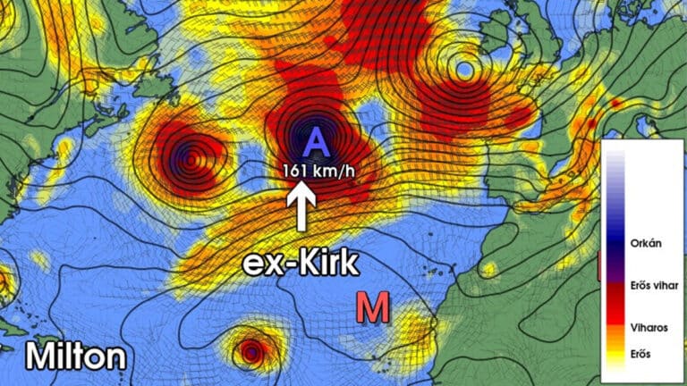 ILYEN MÉG NEM VOLT! Felénk tart a Kirk hurrikán! Több magyarországi megyére figyelmeztetést adtak ki!