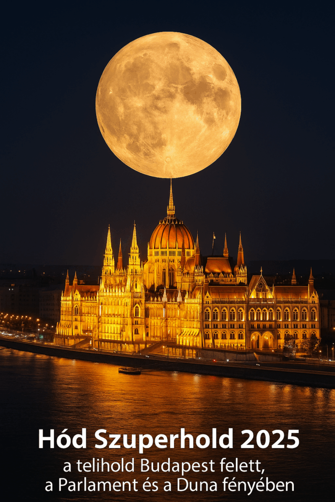 Hód Szuperhold Budapest felett 2025