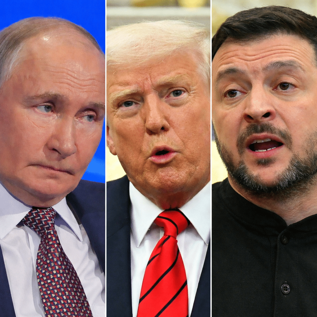Vlagyimir Putyin, Donald Trump és Volodimir Zelenszkij