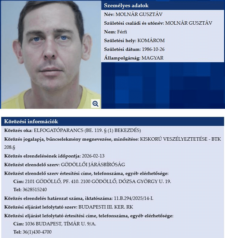 Körözi a rendőrség Molnár Gusztávot! Mindenkit megdöbbentett az indok